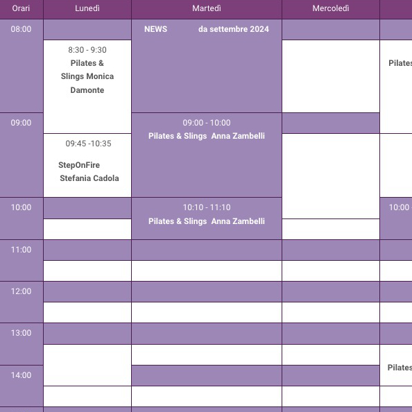 PROGRAMMA CORSI DI MOVIMENTO